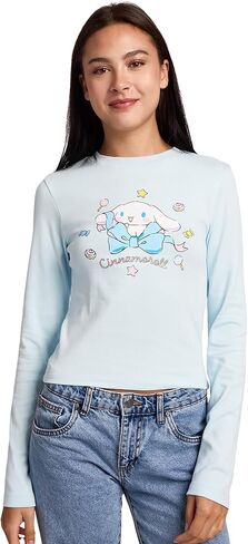 Bioworld Cinnamoroll Stars Women's Blue Long Sleeve Baby Tee in Saudi Arabia
