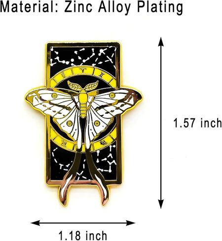 Comet Moth Enamel Pin - Theme Series - Enamel Lapel Pin - Plated Badge for Clothing, Bags, and Lanyards in Saudi Arabia