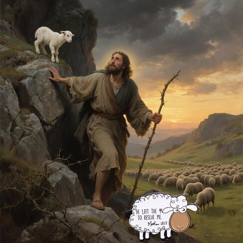 Tsidkenu 10-Pack Christian Enamel Pins Set, HE LEFT THE 99 TO RESCUE ME little sheep Enamel Pins - Stylish Christian Lapel Pins for Women. in Saudi Arabia