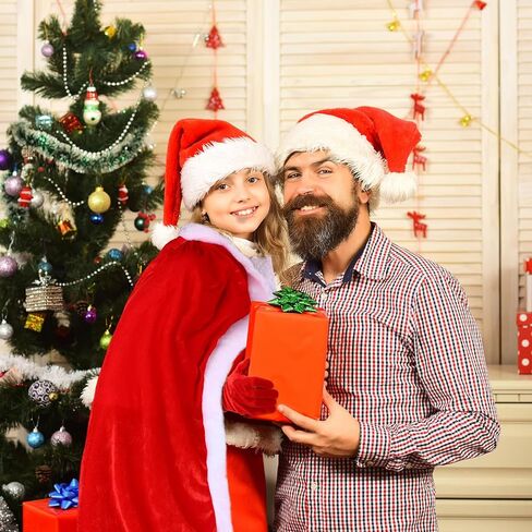 Suhine 4 مجموعات عيد الميلاد الأحمر سانتا كيب وقفازات عيد الميلاد سانتا كلوز زي للأطفال المخملية مقنعين الرأس لصبي فتاة in Saudi Arabia
