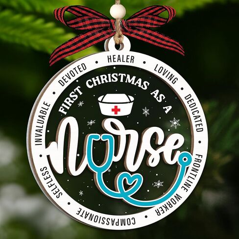 Nurse Ornaments for Christmas Tree 2025 - Nurse Gifts for Women - Gifts for Nurses Female - Nursing Ornaments for Christmas Tree - Cool Nurses Gift - Nursing School Graduation Gift - Scrub Life in Saudi Arabia