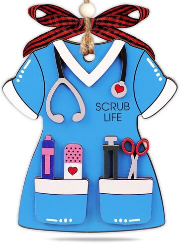 Nurse Ornaments for Christmas Tree 2025 - Nurse Gifts for Women - Gifts for Nurses Female - Nursing Ornaments for Christmas Tree - Cool Nurses Gift - Nursing School Graduation Gift - Scrub Life in Saudi Arabia