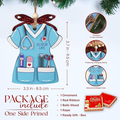 Nurse Ornaments for Christmas Tree 2025 - Nurse Gifts for Women - Gifts for Nurses Female - Nursing Ornaments for Christmas Tree - Cool Nurses Gift - Nursing School Graduation Gift - Scrub Life in Saudi Arabia