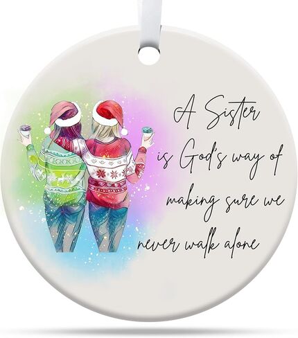 Gifts for Sisters from Sisters, Sister Ornament 2025, Sister Gifts for Friends Women, Ceramic Ornament in Saudi Arabia