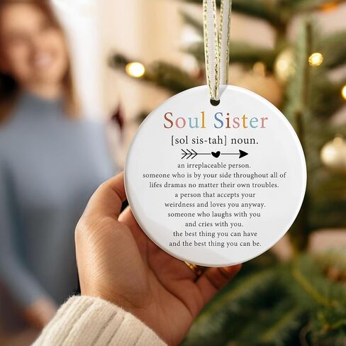 Friendship Christmas Ornaments - Best Friend & Soul Sister - Irreplaceable Gifts for Friends in Saudi Arabia