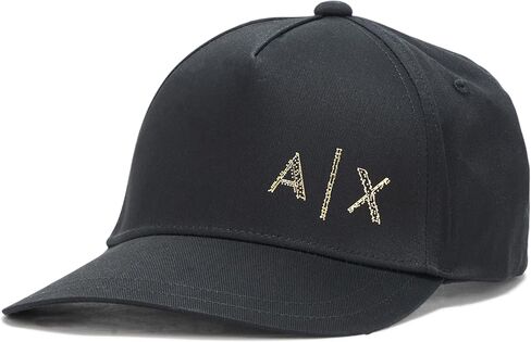 Armani Exchange Men's Black and Gold Baseball Hat, Black, One Size in Saudi Arabia