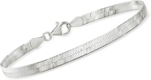 Ross-Simons Italian 4mm Sterling Silver Herringbone Bracelet in Saudi Arabia