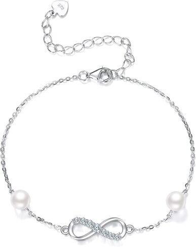 Sterling Silver 0.2 Cttw Lab Grown Diamond Infinity Bracelet for Women, Jewelry Gifts for Her, 6.5-8.5 Inches in Saudi Arabia