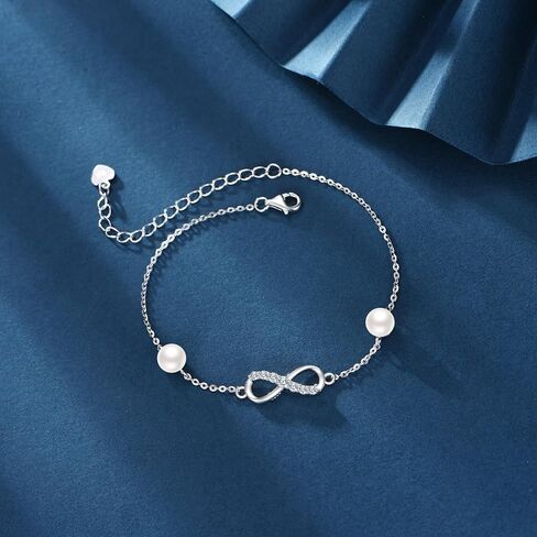 Sterling Silver 0.2 Cttw Lab Grown Diamond Infinity Bracelet for Women, Jewelry Gifts for Her, 6.5-8.5 Inches in Saudi Arabia