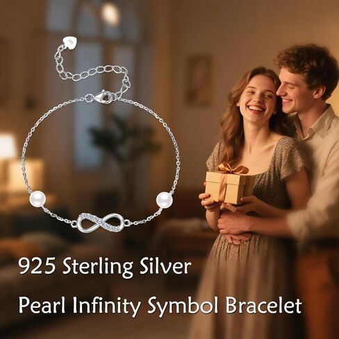 Sterling Silver 0.2 Cttw Lab Grown Diamond Infinity Bracelet for Women, Jewelry Gifts for Her, 6.5-8.5 Inches in Saudi Arabia