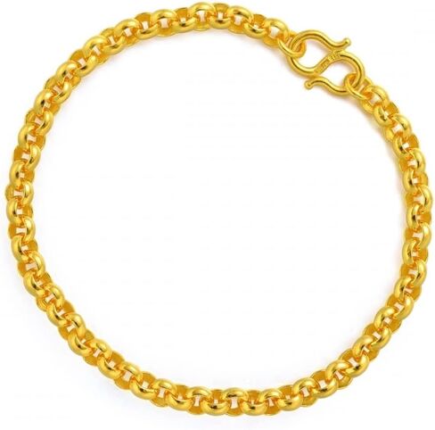 CHOW SANG SANG 999.9 24K Gold Machinery Chain Price-by-Weight 7.48g Gold Belcher Oval Link Chain, Rolo Bracelet for Women 09461B | 6.6", (17 CM) in Saudi Arabia