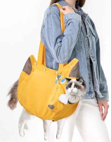 حقيبة حاملة حقيبة Cat - الحجم الأزرق M Soft Soft Free Dog Travel Sling مع تسخير قابل للتعديل وجيب التخزين - مناسب للحيوانات الأليفة من 5 إلى 11 رطلاً in Kuwait