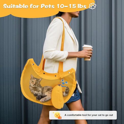حقيبة حاملة حقيبة Cat - الحجم الأزرق M Soft Soft Free Dog Travel Sling مع تسخير قابل للتعديل وجيب التخزين - مناسب للحيوانات الأليفة من 5 إلى 11 رطلاً in Kuwait
