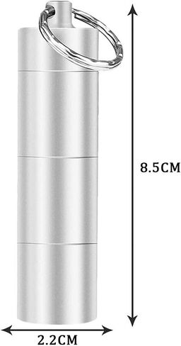 2 PCS Aluminum Travel Pill Box, Portable Pill Cases Waterproof Daily Tablet Container Holder 3 Compartment Metal Pocket for Men Women in Saudi Arabia