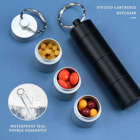 2 PCS Aluminum Travel Pill Box, Portable Pill Cases Waterproof Daily Tablet Container Holder 3 Compartment Metal Pocket for Men Women in Saudi Arabia