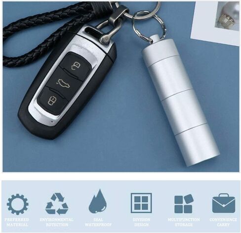 2 PCS Aluminum Travel Pill Box, Portable Pill Cases Waterproof Daily Tablet Container Holder 3 Compartment Metal Pocket for Men Women in Saudi Arabia