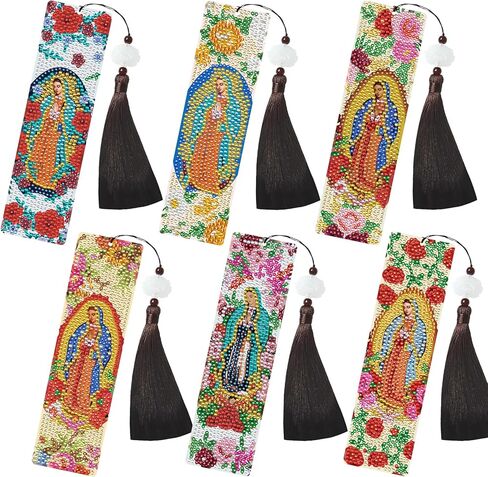 Diamond Painting Art Bookmarks Kit - 6 PCS Flower Horse Diamond Art Bookmark Set DIY Diamond Painting by Numbers Farmhouse Bookmark Christmas Horse Decor Gift for Beginner Horse Lover Cowgirl in Saudi Arabia