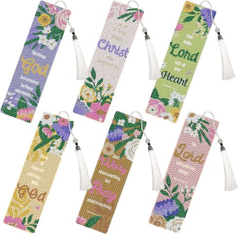 Diamond Painting Art Bookmarks Kit - 6 PCS Flower Horse Diamond Art Bookmark Set DIY Diamond Painting by Numbers Farmhouse Bookmark Christmas Horse Decor Gift for Beginner Horse Lover Cowgirl in Saudi Arabia