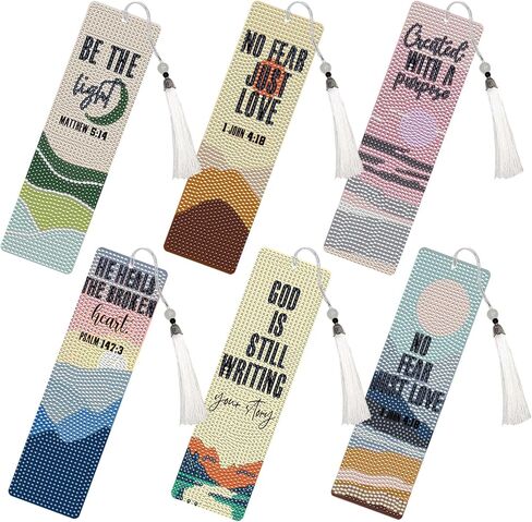 Diamond Painting Art Bookmarks Kit - 6 PCS Flower Horse Diamond Art Bookmark Set DIY Diamond Painting by Numbers Farmhouse Bookmark Christmas Horse Decor Gift for Beginner Horse Lover Cowgirl in Saudi Arabia