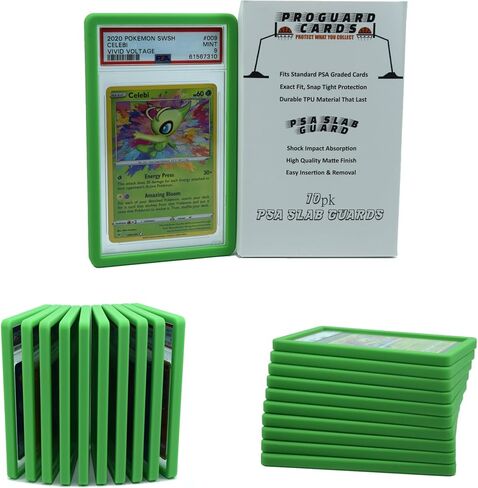 10PK Multicolor PSA Slab Guards for Standard Graded PSA Slabs | Exact Fit Snap Tight Protection | Shock Absorption | Matte Finish (10pk Multicolor) in Kuwait