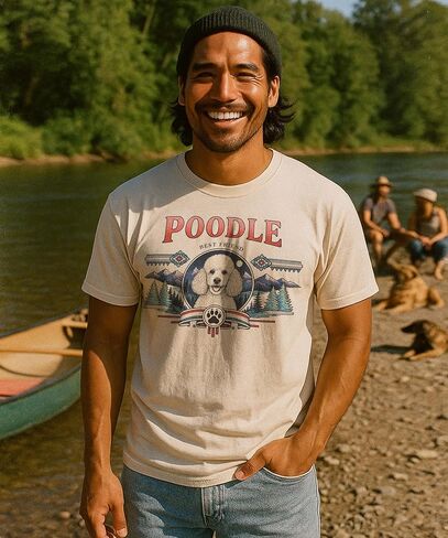 Dog Breed Tshirt for Men & Women - Wilderness Artwork - 100% Natural, Raw, Undyed, Heavyweight Cotton in Saudi Arabia