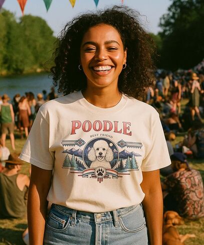 Dog Breed Tshirt for Men & Women - Wilderness Artwork - 100% Natural, Raw, Undyed, Heavyweight Cotton in Saudi Arabia