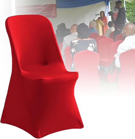 Spandex Chair Covers - Stretch Removable Chair Protector for Wedding, Graduation Ceremony, Banquet, Conference, Hotel & Event Use, 1 Pc (Red) in Saudi Arabia