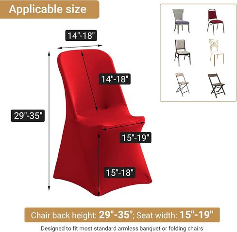 Spandex Chair Covers - Stretch Removable Chair Protector for Wedding, Graduation Ceremony, Banquet, Conference, Hotel & Event Use, 1 Pc (Red) in Saudi Arabia