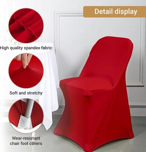 Spandex Chair Covers - Stretch Removable Chair Protector for Wedding, Graduation Ceremony, Banquet, Conference, Hotel & Event Use, 1 Pc (Red) in Saudi Arabia
