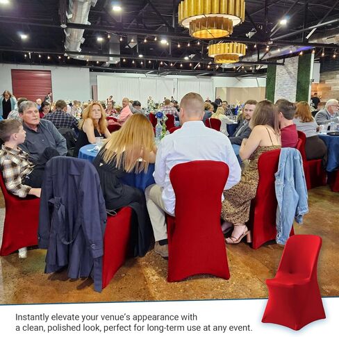 Spandex Chair Covers - Stretch Removable Chair Protector for Wedding, Graduation Ceremony, Banquet, Conference, Hotel & Event Use, 1 Pc (Red) in Saudi Arabia