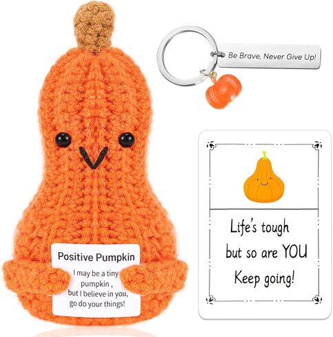 Emotional Support Crochet Duck, Handmade Positive Doll with Card and Keychain, Encouragement Gift for Women, Men, Friends, Co Workers, Birthday Graduation Teacher, Cute Desk Decor for Home Office in Saudi Arabia