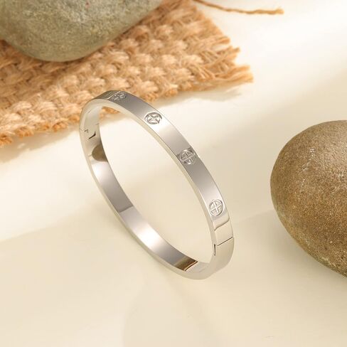 Cuff 18k Gold Plated Stainless Steel Bracelet For Girl For Women And MotherDaughter Oval Bangle Witness The Of Love For Couple in Saudi Arabia