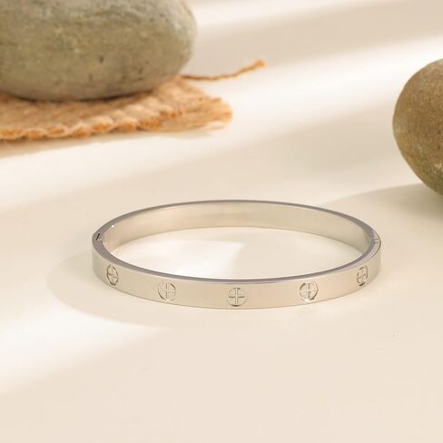 Cuff 18k Gold Plated Stainless Steel Bracelet For Girl For Women And MotherDaughter Oval Bangle Witness The Of Love For Couple in Saudi Arabia