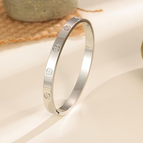 Cuff 18k Gold Plated Stainless Steel Bracelet For Girl For Women And MotherDaughter Oval Bangle Witness The Of Love For Couple in Saudi Arabia