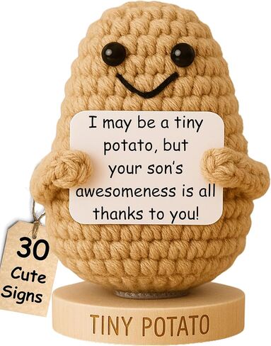 Couples Gifts for Men - Cute Crochet Positive Potato with 30 Romantic Love Messages for Boyfriend or Husband | Gift for Him for Anniversary, Birthday, Wedding Engagement, Christmas, Valentines Day in Kuwait