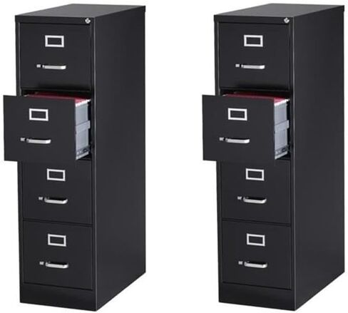 Scranton & Co 52 "x 26.5" حرف المعادن الحديثة خزانة الملفات العمودية مع 4 أدراج وقفل قابلين لإعادة التمييز ، بناء الفولاذ المجمعة بالكامل ، باللون الرمادي الفاتح in Kuwait