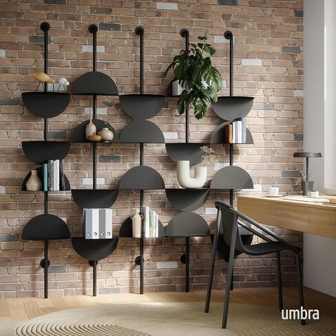 Umbra Solis Metal Display Shelf with 4 Adjustable Shelves, Black in Saudi Arabia