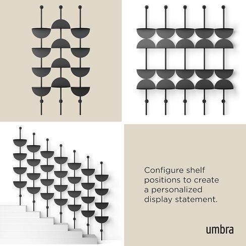 Umbra Solis Metal Display Shelf with 4 Adjustable Shelves, Black in Saudi Arabia
