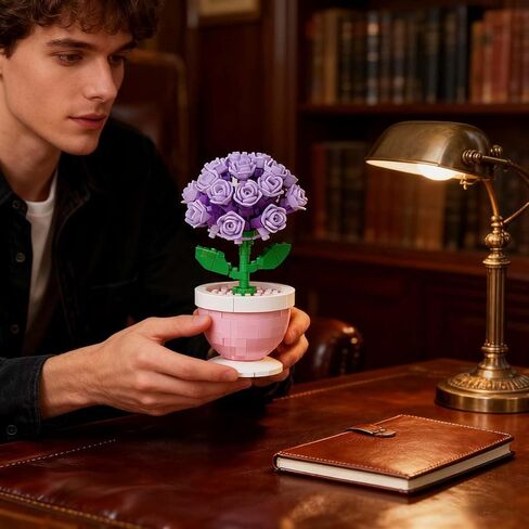 Bubbles Mini Artificial Flower Bonsai DIY Potted Plant,Artificial Particle Flower Botanical(Purple) in Saudi Arabia