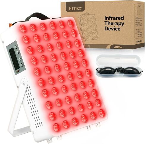 Red Light Therapy for Body, 660nm 850nm Near Infrared Light Therapy Panel with Stand and Handle, 60 Dual Chip LEDs, Ideal Xmas Gift, for Body, Face, Recovery, Sleep, Skin Health, White in Saudi Arabia