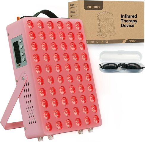 Red Light Therapy for Body, 660nm 850nm Near Infrared Light Therapy Panel with Stand and Handle, 60 Dual Chip LEDs, Ideal Xmas Gift, for Body, Face, Recovery, Sleep, Skin Health, White in Saudi Arabia