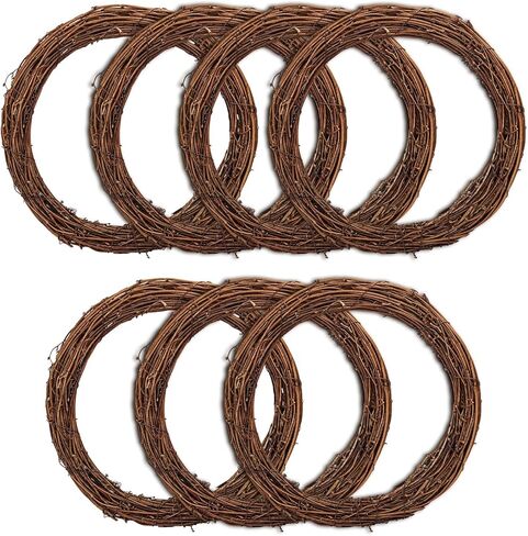 7 PCS Natural Grapevine Wreaths - 12 Inch Beautiful Vine Branch Wreath, Rattan Wreath, Grapevines Wreath Bulk, Ideal for DIY Crafts and Christmas Decorations, Ideal for Outdoor and Indoor Use in Saudi Arabia