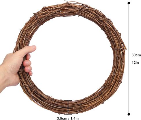 7 PCS Natural Grapevine Wreaths - 12 Inch Beautiful Vine Branch Wreath, Rattan Wreath, Grapevines Wreath Bulk, Ideal for DIY Crafts and Christmas Decorations, Ideal for Outdoor and Indoor Use in Saudi Arabia