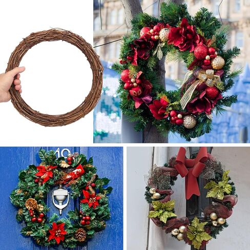 7 PCS Natural Grapevine Wreaths - 12 Inch Beautiful Vine Branch Wreath, Rattan Wreath, Grapevines Wreath Bulk, Ideal for DIY Crafts and Christmas Decorations, Ideal for Outdoor and Indoor Use in Saudi Arabia