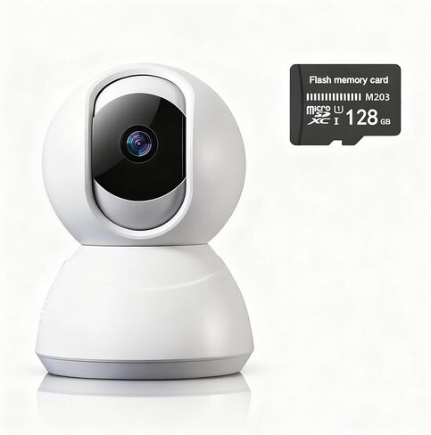 Indoor Pan/Tilt Home Security Camera 2K 3MP, 360 Degree Wired & Wireless WiFi Webcam/Monitor for Baby/Elder/Nanny with Night Vision & Phone App (128G SD Card), 2 Way Audio, Cloud & SD Card Storage in Saudi Arabia