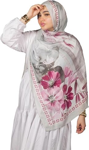 Mila Patterned Cotton Modal Hijab Scarf for Women – Islamic Headscarf, Modest Wrap Gift for Muslims, Size: 200x75 cm in Kuwait