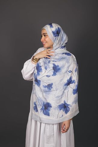 وشاح حجاب مودال قطن منقوش من ميلا للنساء - حجاب إسلامي، هدية ملفوفة متواضعة للمسلمين، المقاس: 200x75 سم in Kuwait
