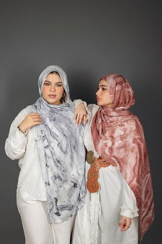وشاح حجاب مودال قطن منقوش من ميلا للنساء - حجاب إسلامي، هدية ملفوفة متواضعة للمسلمين، المقاس: 200x75 سم in Kuwait