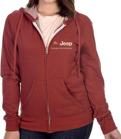 Jeep Explore The Outdoors Zip Hoodie – Spice Heather Men’s French Terry Sweatshirt – Full-Zip Embroidered Apparel in Saudi Arabia