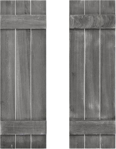 Giantex Set of 2 Shutters for Windows, Farmhouse Wall Decor, Paulownia Wood, Wall Mounted Hardware Included, Rustic Window Shutters for Outside Inside (Rustic Brown, 36'' x 13'') in Saudi Arabia